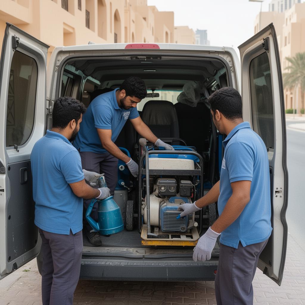 Cleaning crew in the Middle East